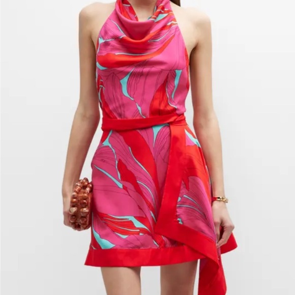 Cult Gaia Red and Blue Asymmetrical Dress - Picture 1 of 7